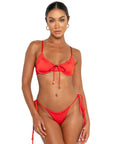 nora top anguria red underwired adjustable bikini top