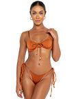 nora bottoms espresso brown tie side adjustable bikini bottoms