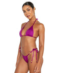 Jodie top iris purple triangle adjustable bikini top