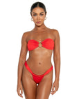 Xenia top anguria red bandeau bikini top supportive