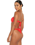 Xenia top anguria red bandeau bikini top supportive