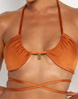 SICILY ESPRESSO - HALTER BIKINI TOP