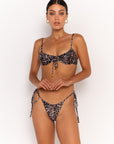 leopard pattern underwired bikini top