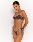 leopard pattern underwired bikini top