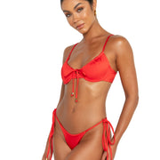Isola bottoms anguria red tie side adjustable bottoms