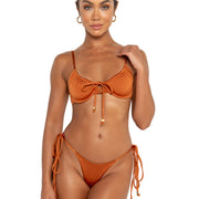 nora top espresso brown underwired adjustable bikini top