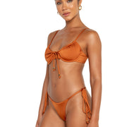 nora bottoms espresso brown tie side adjustable bikini bottoms