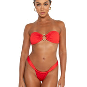 Xenia top anguria red bandeau bikini top supportive